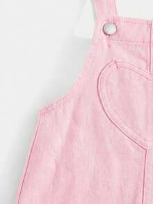 Cozy Pixies Baby Girls Fall Clothes Ruffle Trim Square Neck Bow Front Denim Overall Jumpsuit Without Tee - Pink - View 6
