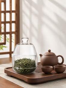 Madebyblanc 1SET/2SETS Minimalist Clear Glass Storage Jar - High Borosilicate Glass With Airtight Lid, Heat Resistant Sealed Canister, Dust-Proof Moisture Resistant Container, Perfect For Sugar Coffee Beans Tea Spices - View 5