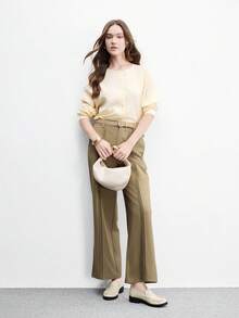 CUCCOO BIZCHIC 女款黑色厚底平底鞋，經典繫帶粗跟圓頭皮革樂福鞋，舒適休閒辦公/校園鞋，適合春夏穿著 - 米色. - 查看 3
