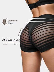 SHAPORA 1pc Women's High Waist Tummy Control Shapewear Pants, Suitable For Yoga, Fitness, And Everyday Wear - Black - View 1