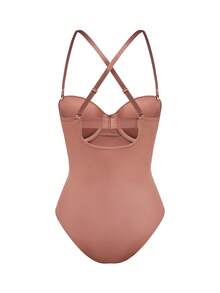SHAPORA Women's Solid Color Camisole, Fashionable Shapewear - Rust Brown - View 4