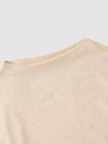 SHEIN MOD 女款棉質淺黃色兩件套：無袖時尚修身立領上衣 & 修身下裝 - 淡黃色 - 查看 3