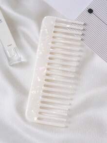 Haus Hana 1PC Acetate Plate Hair Comb Marble Pattern Anti-Static Wide Tooth Detangling Comb Smooth Glide No Pull Hair Styling Tool For Home Salon Daily Use Perfect Birthday Valentine's Day Gift For Women - multicolor - View 7