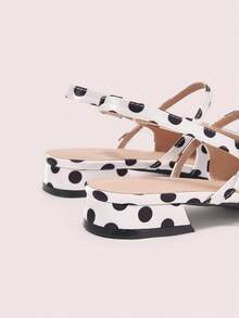 CUCCOO DOLLMOD Women's High Heel Pumps, Graduation Heel, Prom Heels For Summer Spring Shoes Spring Break Easter For Christmas Spring Shoes - White Dot - View 4