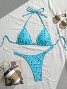 Swim Mod 26SS 春夏度假海灘高端性感圓點比基尼泳衣兩件組 - 彩色 - 查看 3