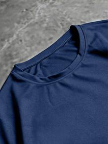 Sport MetroGents Kaos Olahraga Lengan Pendek Pria dengan Cetakan Huruf - Biru - View 4