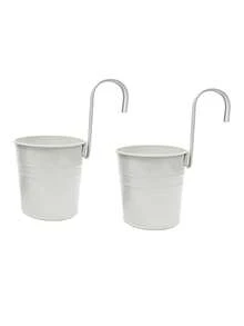 1/2/3pcs Large Wall-Mounted Planter Set; Gardening Flower Pot, Plant Pot, Durable Iron Wall Hanging Planter; Sturdy And Durable; Detachable Hooks Included; Suitable For Railings, Fences, Balconies, Yards, Gardens And Indoor Decor - Hanging Flower Pots - View 23
