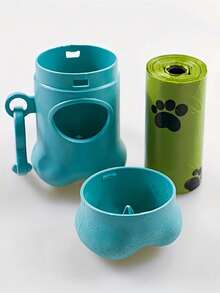 1/2/6PCS Hands Free Dog Waste Bag Dispenser Durable Plastic Free Portable Poop Collector Wheat Straw Bone Shaped Holder For Outdoor Walking Training Pet Waste Bag Carrier - Multicolor - View 6