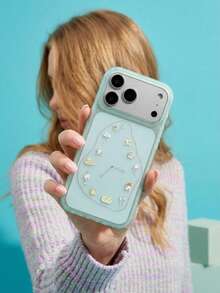 ShellaStory Funda de teléfono con patrón de reloj elegante y creativo compatible con iPhone 17 Pro Max 17 Pro 17 16 Pro Max 16 Pro 16 15 Pro Max 15 Pro 15 14 Pro Max 14 Pro 14, funda protectora linda, mate, transparente y a prueba de golpes - verde menta - Ver 2