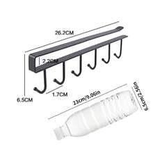 1pc Wall-Mounted Hat Holder Rack With 6 Hooks, Iron Storage Organizer - Portable Over-The-Door Hanger, Suitable For Baseball Caps, Golf Caps Etc. - Multi-Purpose Wardrobe Cabinet Storage Box, Fits All Types And Sizes Of Hats - Multicolor - View 8