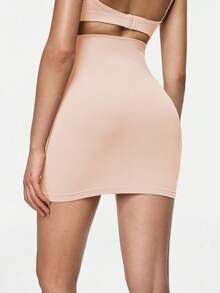 SHAPORA Seamless High Waist Slimming Skirt With Safety Shorts, Sexy Tight Fitting Bodycon Skirt, Lifting & Shaping Waist Sculpting Dress - Apricot - View 3