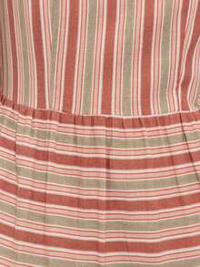 Nöista Vestido midi a rayas con mangas abullonadas y puños fruncidos con rayas en diferentes direcciones - Rosa vieja - Ver 12
