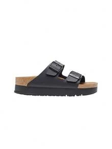 Birkenstock Arizona PAP Flex Platform Birko-Flor Women's Flat Sandals Black 1027395 - Black - View 1