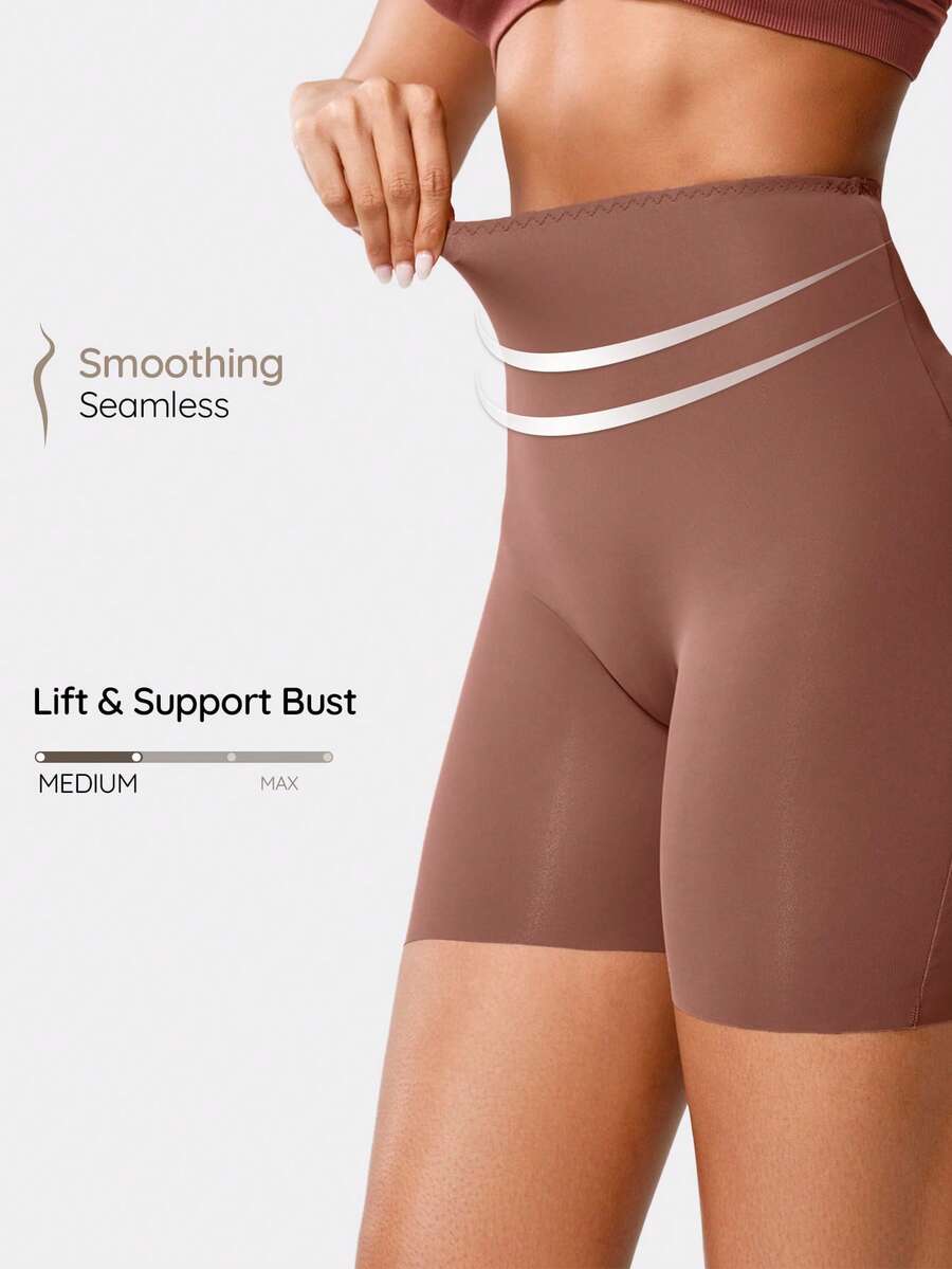 SHAPORA Women's Solid Color Shapewear Bottoms - Brown - View 1