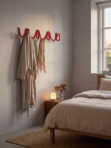 Haus Hana 1PC Modern Wavy Metal Wall Hooks, 3-Hook Coat Hanger, Heavy-Duty Adhesive Storage Rack For Bedroom, Bathroom & Entryway, Space-Saving Organizer - Multicolor - View 9