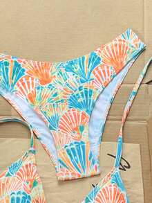 Swim Mod 2026春夏新款辣妹吸睛性感純欲風彩色貝殼印花兩件式比基尼泳衣 - 彩色 - 查看 4