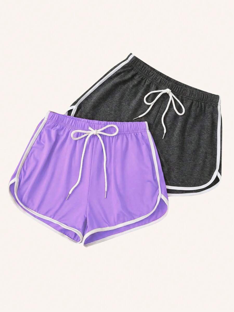 Chillnights 休閒運動對比飾邊 2 件組女款居家休閒褲 - 彩色 - 查看 1