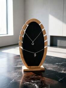 Rak pajangan perhiasan dengan kompartemen penyimpanan liontin dan kalung. Ini adalah barang pajangan yang cocok untuk musim kembali ke sekolah, menampilkan gaya kelas atas yang modis dan mewah. Sangat disukai banyak orang. - Hitam - View 5