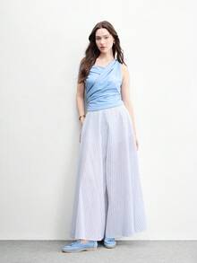 CUCCOO BIZCHIC Sepatu Flat Wanita dengan Gesper Sederhana dan Elegan, Modis, Serbaguna, untuk Santai, Kerja, dan Perjalanan. - Biru. - View 3