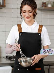 Celemek Katun Unisex dengan Kantong, Celemek Kerja dengan Tali dan Kantong Cokelat, Tersedia Berbagai Warna, Untuk Dapur, Kafe, Restoran, Barista, Tukang Roti, Koki, BBQ - MultiWarna - View 1