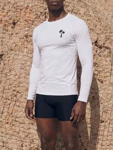 Palasendo Men's Simple Casual Surfing T-Shirt, Fashion & Everyday Wear,Hawaiian - White - View 6