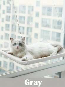 PETSIN 一体式猫吊床，悬挂式猫床，窗户宠物床，适用于猫、小型犬，阳光充足的窗台座椅，带安装支架和毯子，承重5公斤，宠物配件 - 寬度35-40/32    長度55/49 - 查看 20