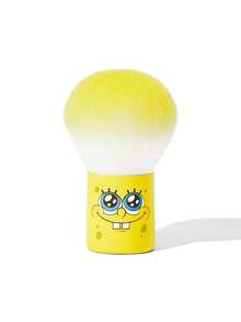 SpongeBob SquarePants | SHEIN 1件裝黃色海綿卡通主題迷你蜜粉刷與腮紅刷，柔軟合成刷毛可愛臉部化妝刷，便攜小巧化妝工具，適用蜜粉、腮紅、修容，卡通迷與化妝愛好者的完美禮物 - 黃色 - 查看 7