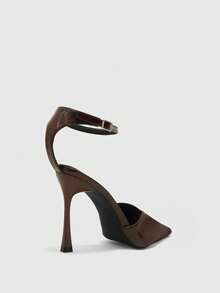 CUCCOO BIZCHIC High-End Brown Buckle Pointed Toe With Thin Heel Women's Shoes, Versatile For Party Commuting - Brown - View 5