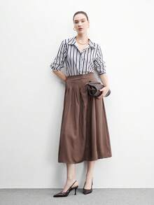 CUCCOO BIZCHIC 優雅簡約大方 時尚百搭 休閒職場通勤女款後空高跟鞋 - 巧克力棕色. - 查看 3