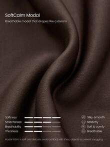 GLOWMODE Modal Silk Touch Oversized Long Sleeve Half-Zip Sweatshirt  Spring Summer - Chocolate Brown - View 5