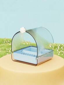 1Pc Bird Hanging Bath Box Outdoor Parrot Shower House Anti Splash Feeding Box Portable Bird Cage Accessories For Budgie Lovebird Cockatiel Small Pet Bird Daily Use - Bath - View 13