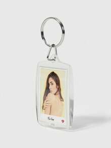 Custom 1PC Photo And Text Keychain, Personalized Acrylic Keychain, Custom Couple Keychain Photo Key Ring, Customized Logo Keychain For Birthday Gift - Multicolor - View 13