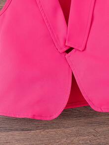 Emery Rose Kids Emery Rose Kids 2 件套女婴纯色针织夹克和针织连体衣（带帽子） - 玫紅色 - 查看 4