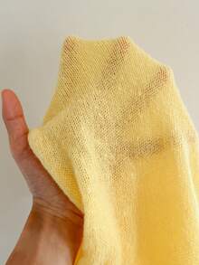 Siren Gaze Chaleco de punto ligero estilo francés, corte holgado, amarillo pálido, suave, con cuello, botones delanteros, versátil, casual, minimalista, ropa de trabajo, uso diario, otoño - Amarillo - Ver 11