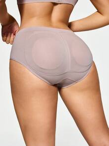 SHAPORA Stretchy Comfortable Skin-Friendly Solid Color Women Shapewear Panties - Dusty Purple - View 4