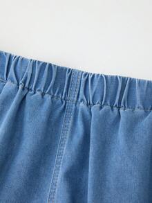 GlowEve CURVE Plus Size Women's Elastic Waist Loose Casual Denim Shorts - Medium Wash - View 4