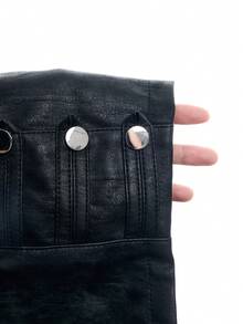 LYSMO Women's Zipper Button Design Fashion 90s Shorts Party Concert Black Summer Disco Cowboy Concert Outfit Vintage - Black - View 8