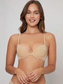 SHAPORA Sujetador push up unicolor microfibra con aro - Albaricoque - Ver 5