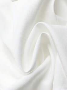 SHEIN LUNE 女款素色口袋對比蕾絲下擺短褲 - 白色 - 查看 5