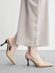 CUCCOO BIZCHIC Elegant, Simple And Generous, Fashionable And Versatile, Casual Workplace Commuter Women's Rear Empty High-Heeled Shoes - Apricot, - View 4