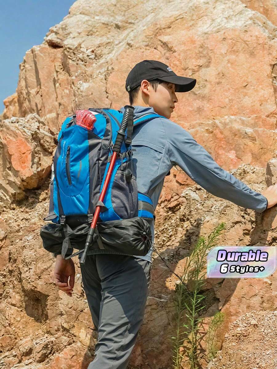 1pc Lightweight Hiking Backpack - Waterproof Camping & Travel Pack, Large Capacity Outdoor Mountaineering Rucksack For Men & Women (Perfect Gift For Halloween, Christmas & Thanksgiving) - Multicolor - View 1