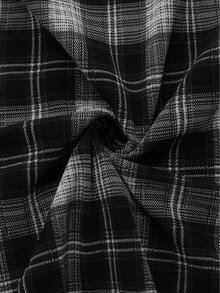Franclia 大尺碼夏季時尚豹紋印花彈性腰雪紡長裙，感恩節女款 - 黑色 - 查看 5