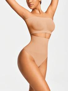 SHAPORA Bragas moldeadoras de unicolor para uso diario casual de mujer - Albaricoque - Ver 4