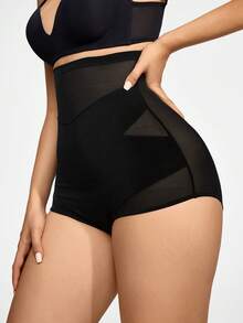 SHAPORA Bragas faja de talle alto de malla - Negro - Ver 4