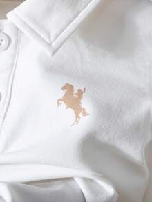 两件套绅士风男婴套装：短袖 Polo 衫搭配时尚条纹短裤，休闲百搭，适合上学、生日等场合穿着 - 彩色 - 查看 8