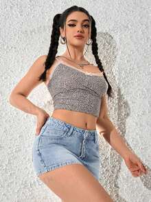 SHEIN PETITE Women Casual Washed Mini Denim Skirt - Light Wash - View 8