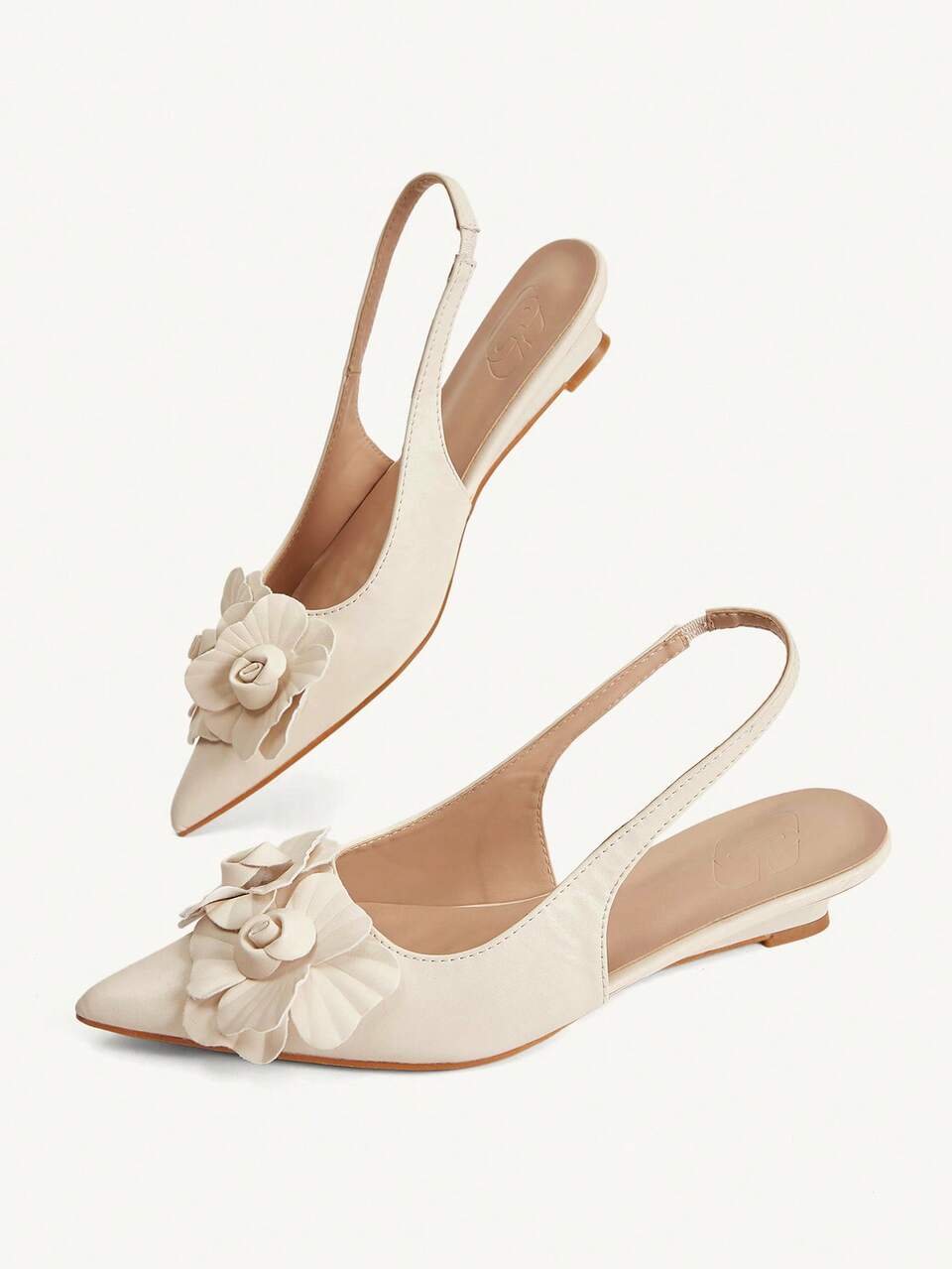 CUCCOO CHICEST Women Shoe Spring And Summer New Multi-Colored Pointed Three-Dimensional Flower Empty Flat Shoes, French Elegant Commuting Dating Vacation Versatile