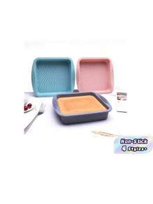 8.5‑Inch Square Cake Baking Pan, Non‑Stick Baking Tools Molds, Silicone Baking Pan - Multicolor - View 3