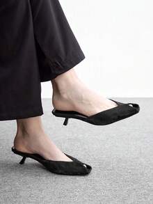 CUCCOO BIZCHIC 女款春夏日常通勤優雅時尚魚嘴細高跟鞋 - 黑色 - 查看 1