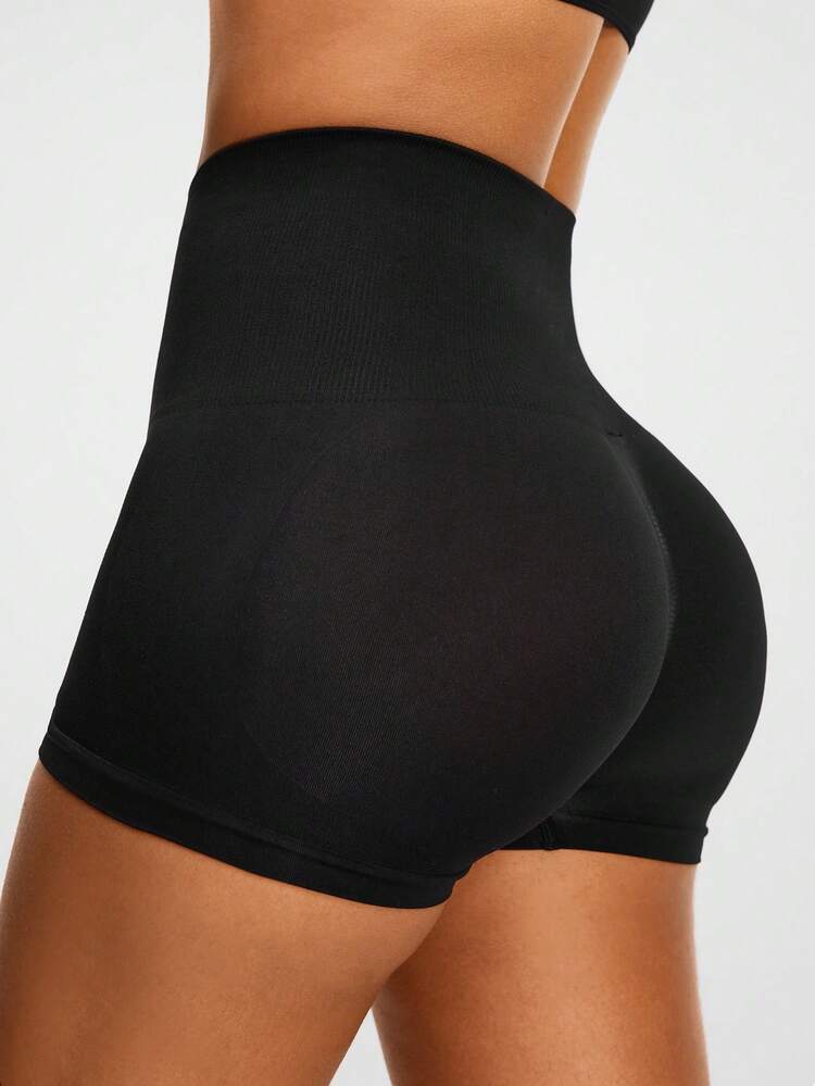 SHEIN Shorts tipo pantalón para moldeamiento del Body de color liso y sencillo para damas, pantys - Negro - Añade 5